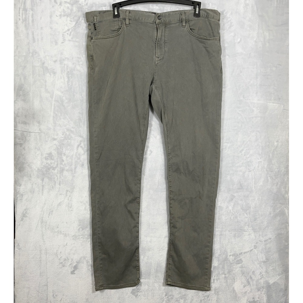 John Varvatos Men Pants 40 Gray Bowery Slim Straight Stretch Casual Designer
